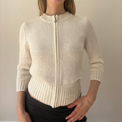 Cream zip jumper