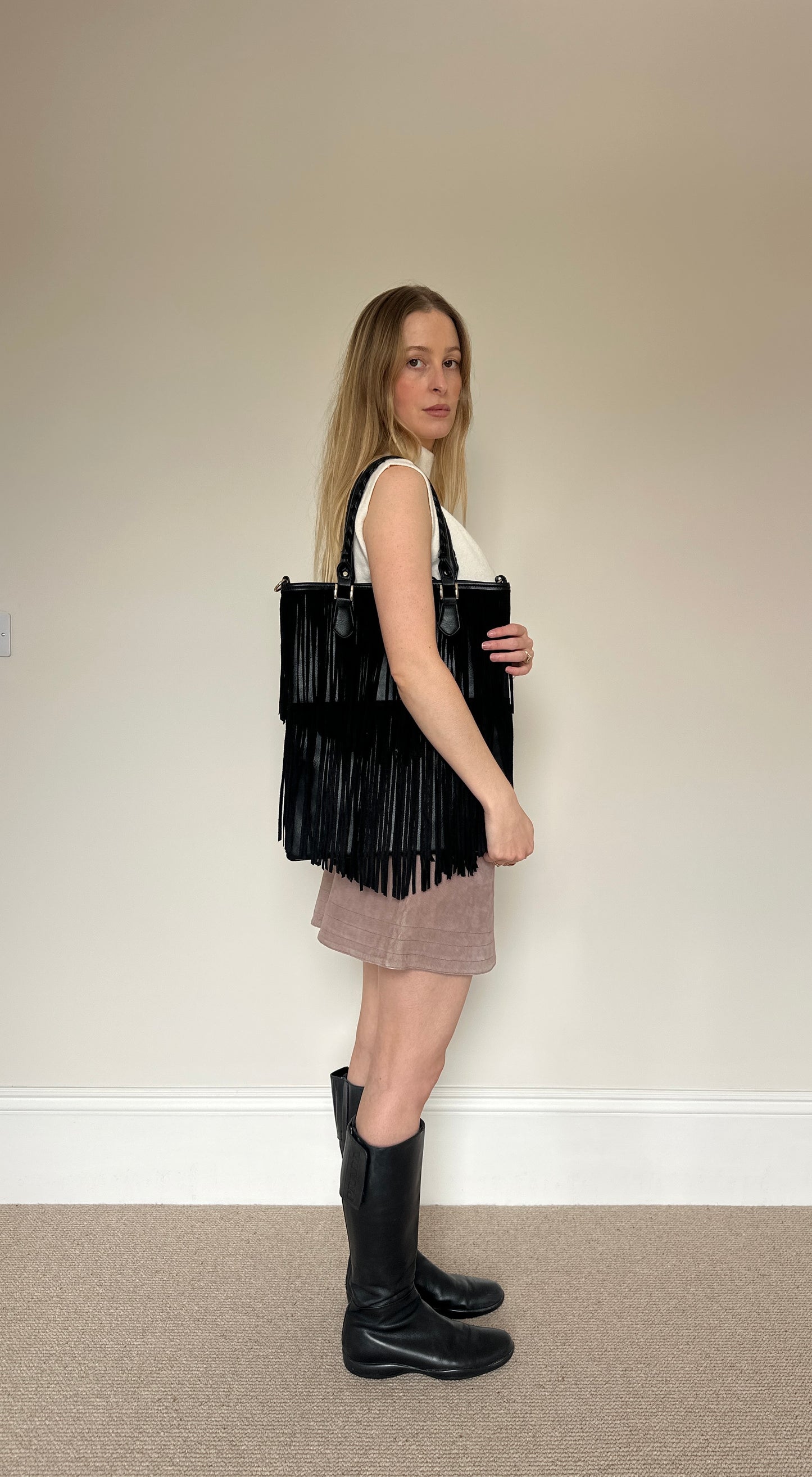 Vintage Tassle suede bag