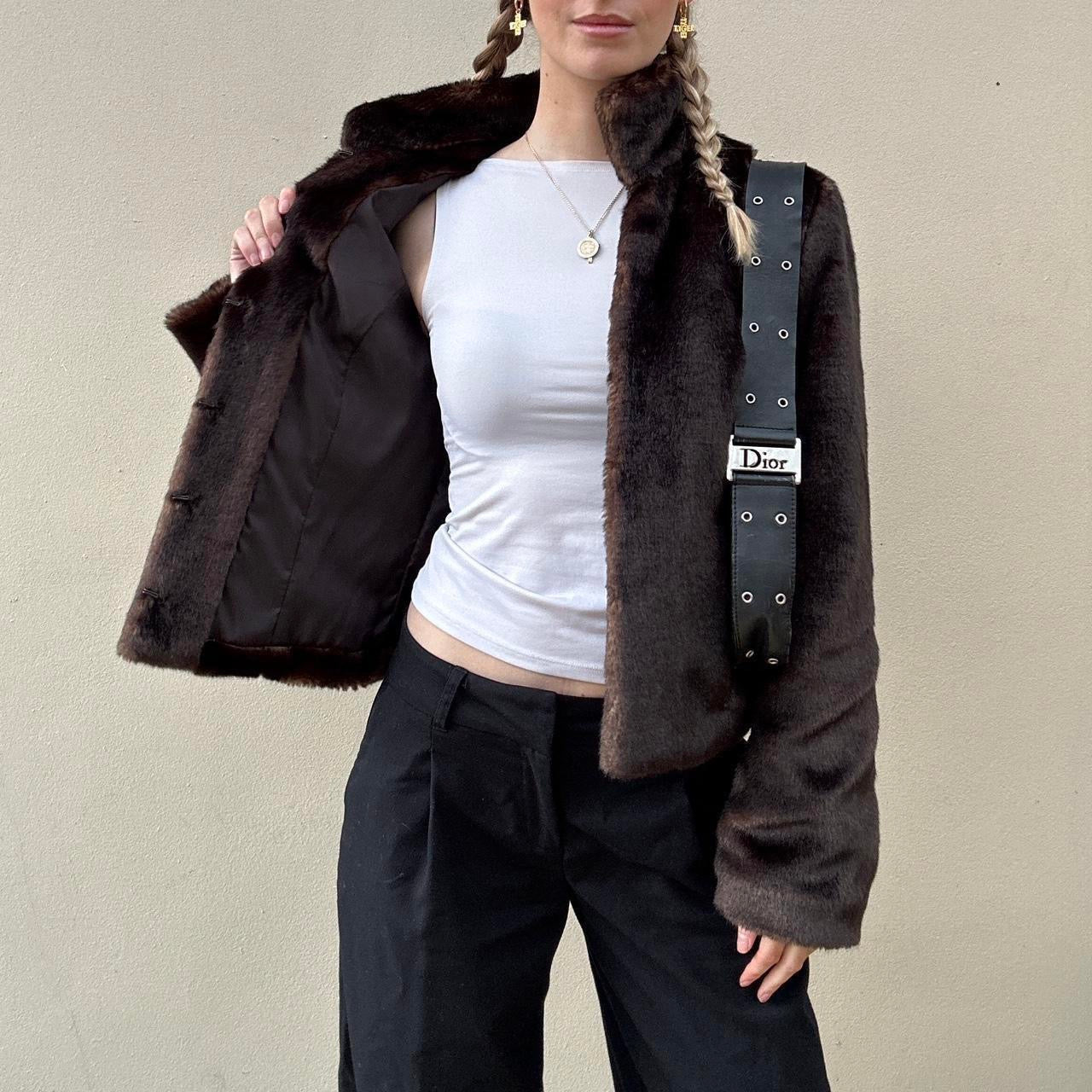 Vintage chocolate brown fur coat