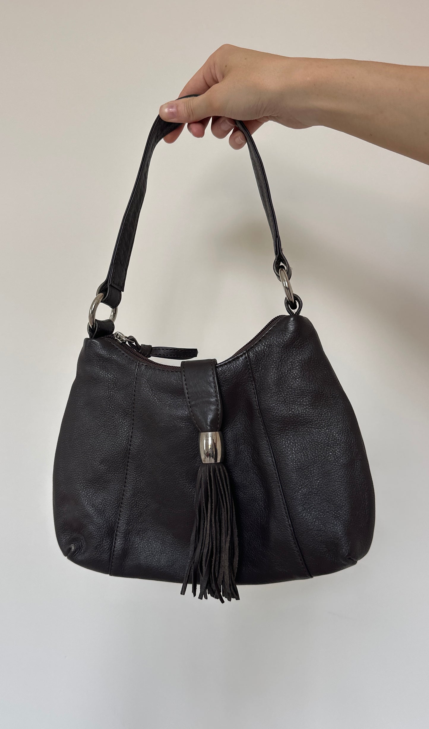 Vintage brown Tassle leather bag