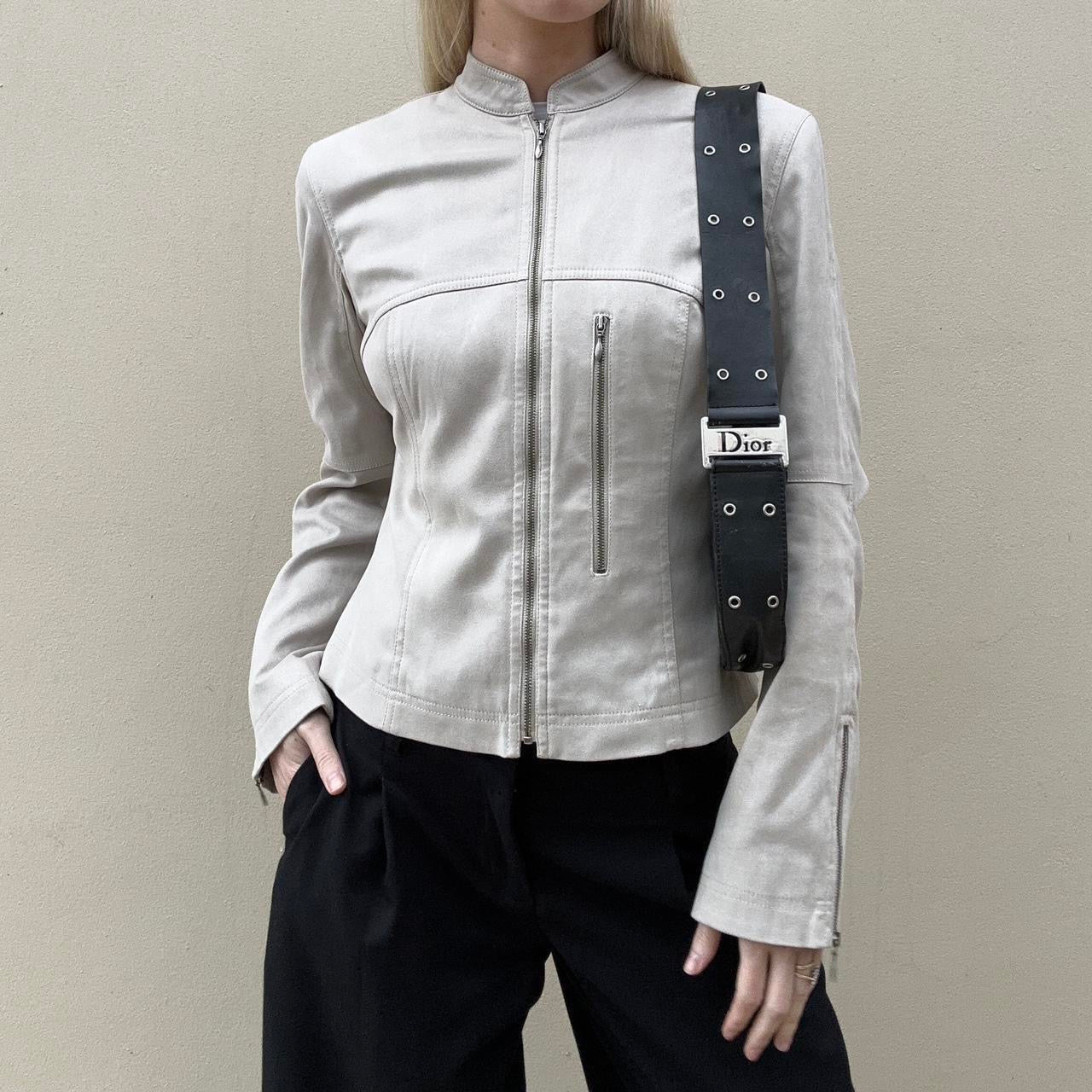 Vintage 00s faux suede biker jacket