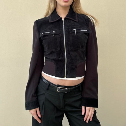 Vintage 00s suede zip jacket