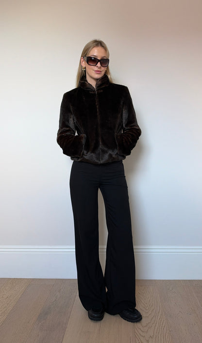 Vintage brown faux fur jacket