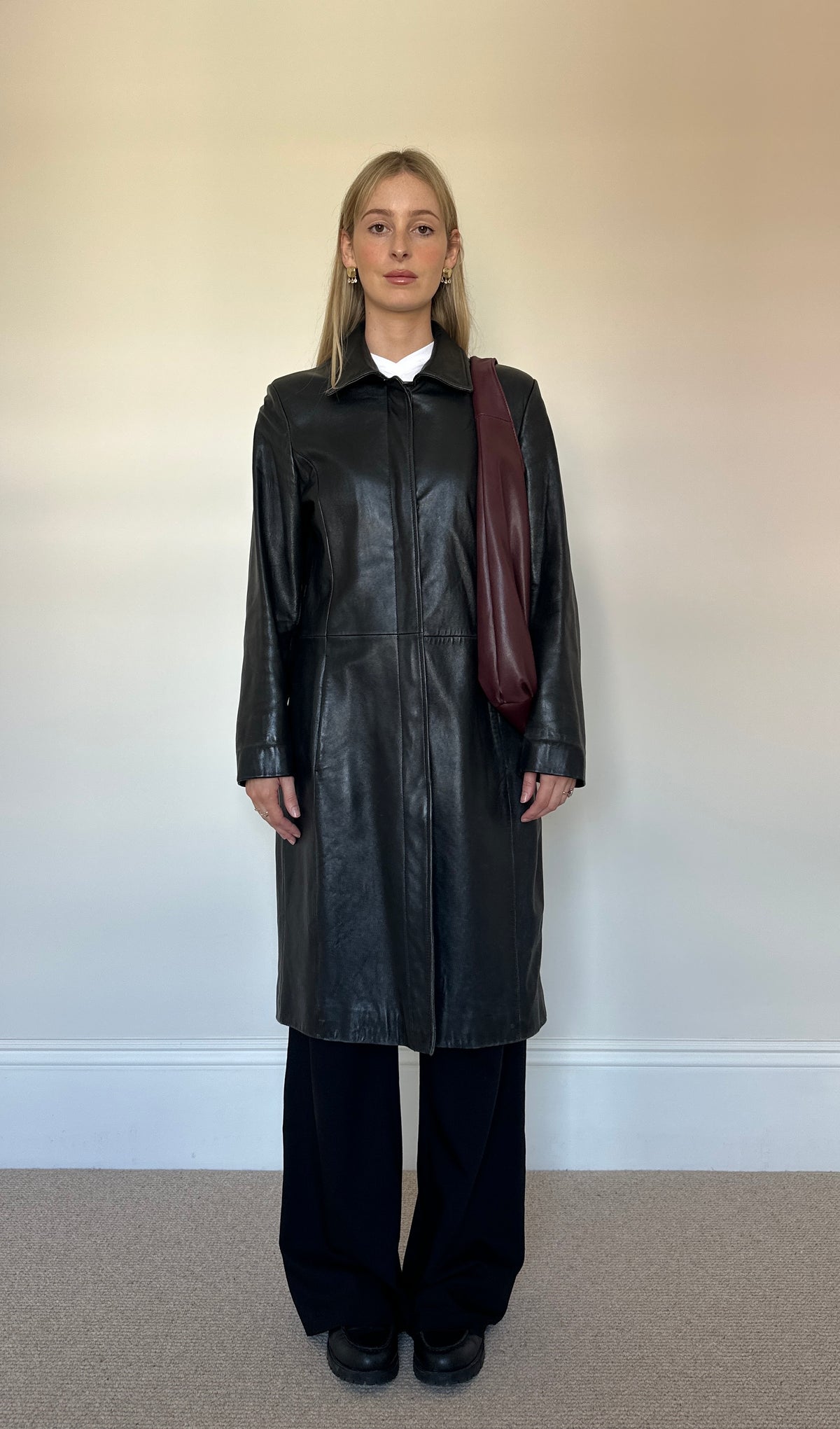 Vintage Leather Trench Coat
