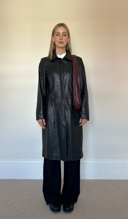 Vintage Leather Trench Coat