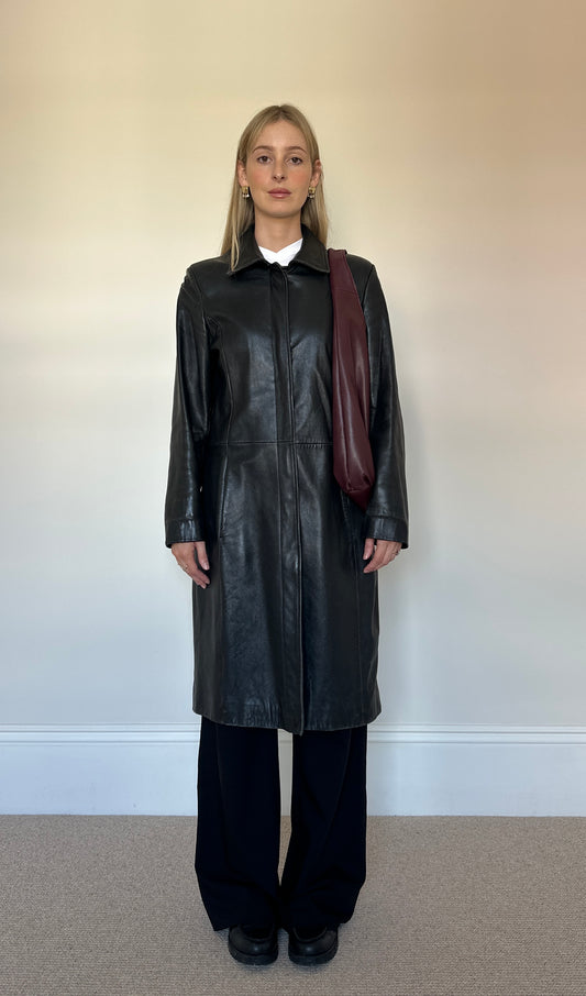 Vintage Leather Trench Coat