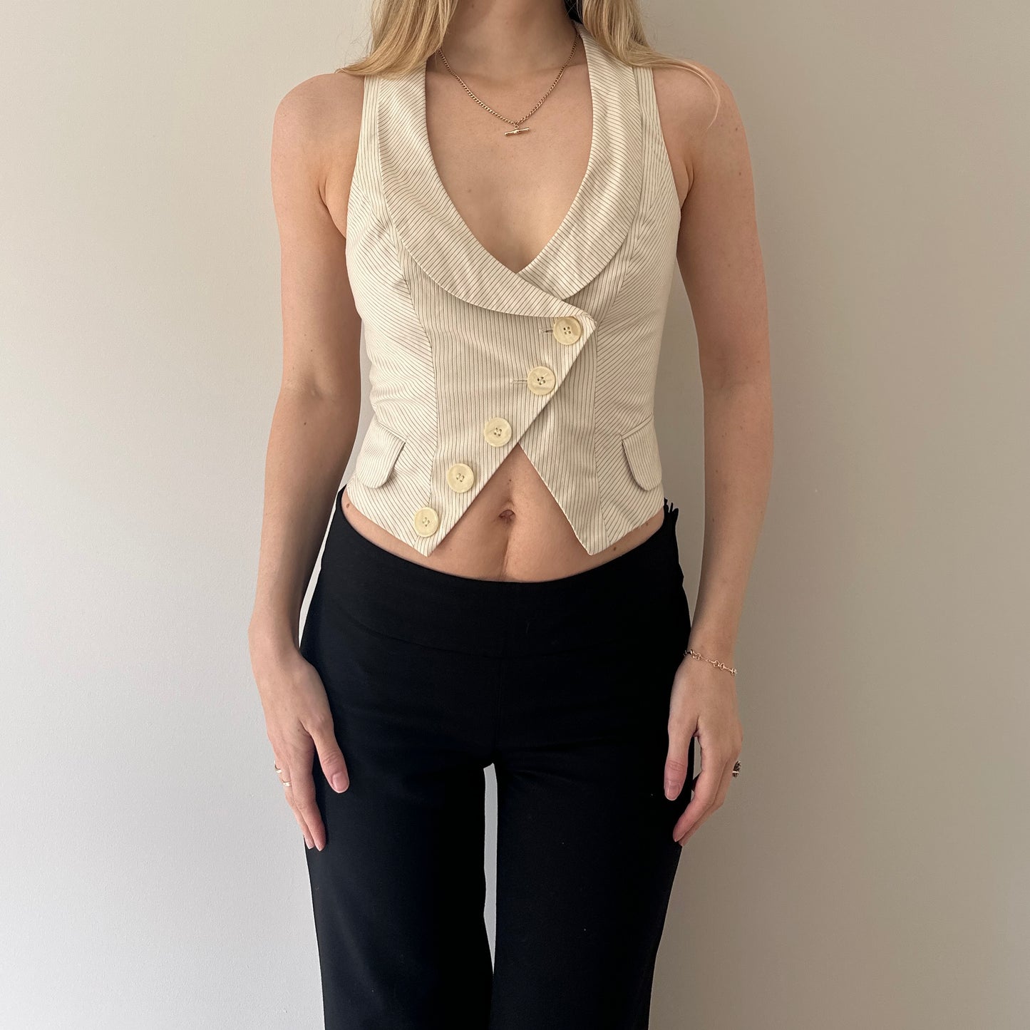 Vintage asymmetrical waistcoat top