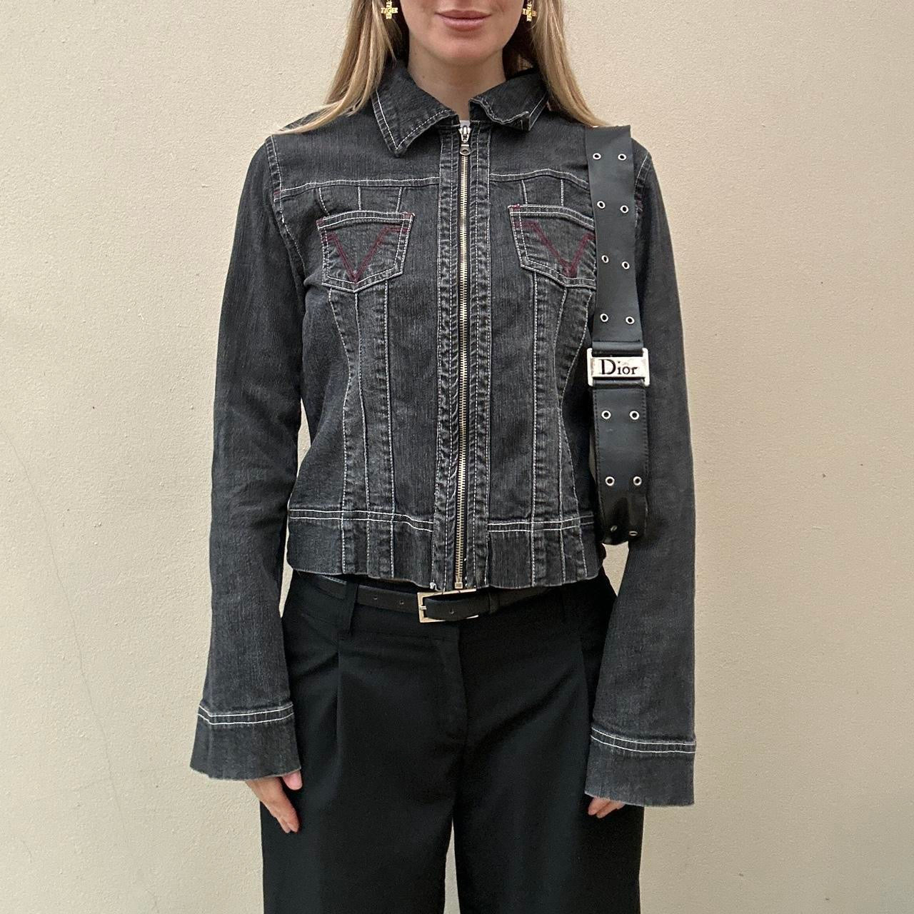 Dark denim zip jacket