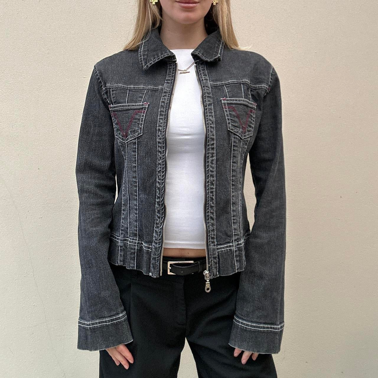 Dark denim zip jacket