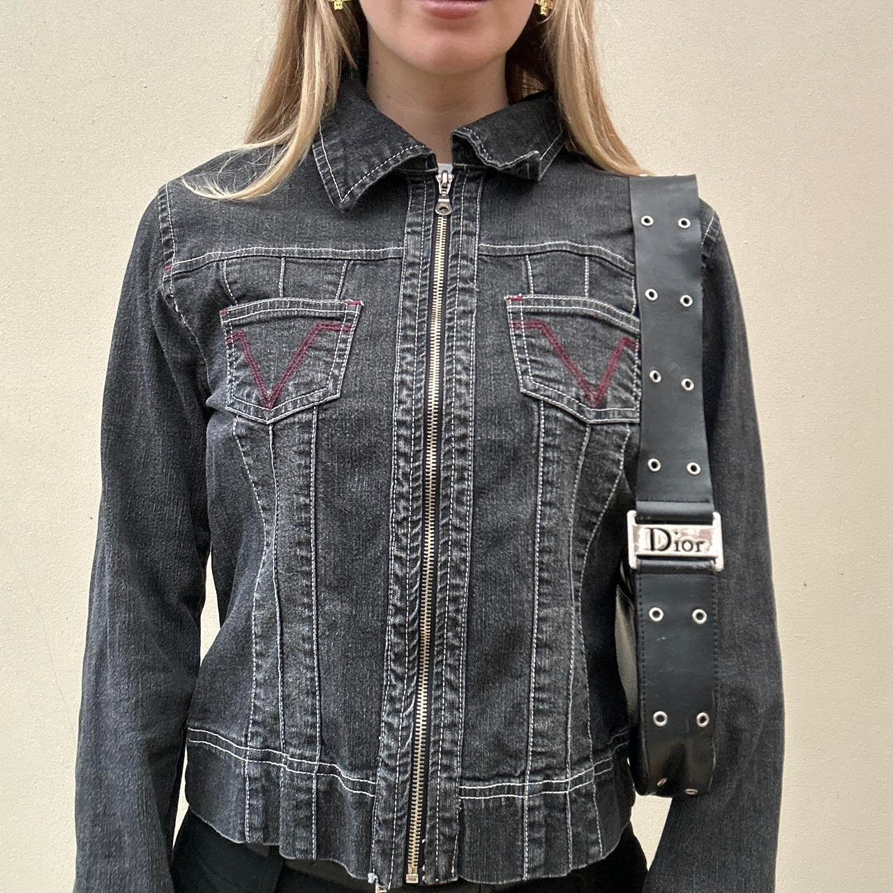Dark denim zip jacket