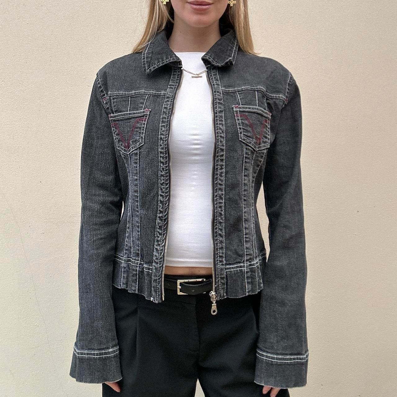Dark denim zip jacket