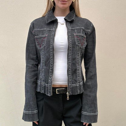 Dark denim zip jacket