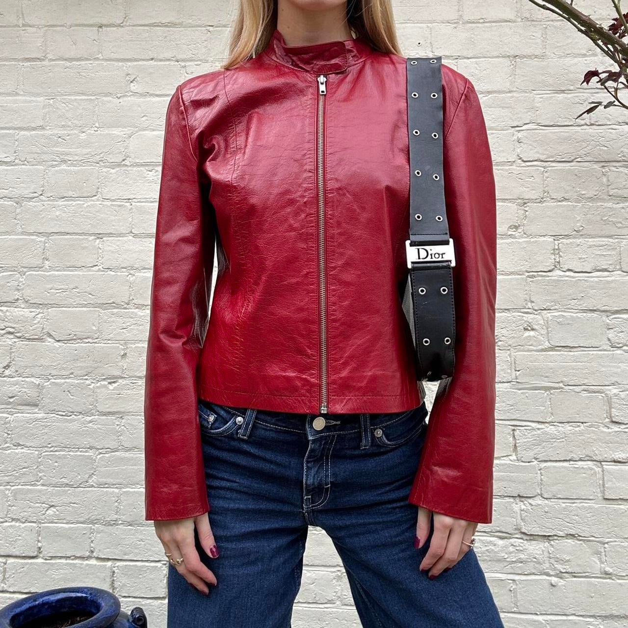 Vintage red leather jacket