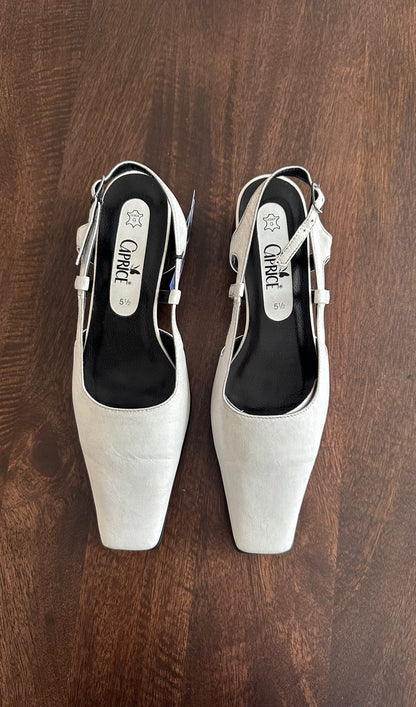 Vintage white low heels
