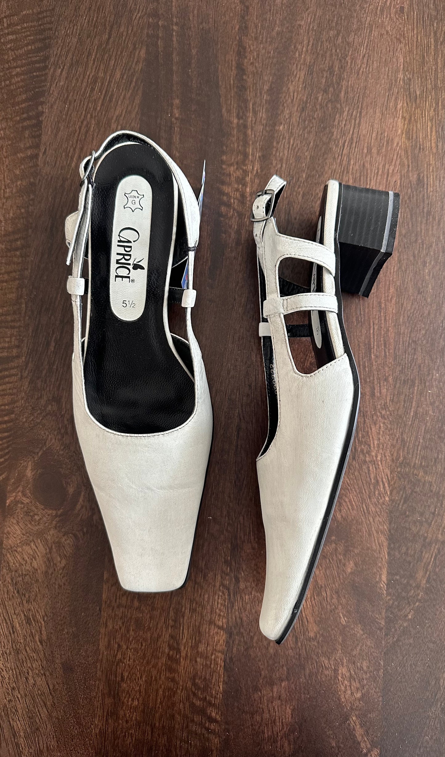 Vintage white low heels