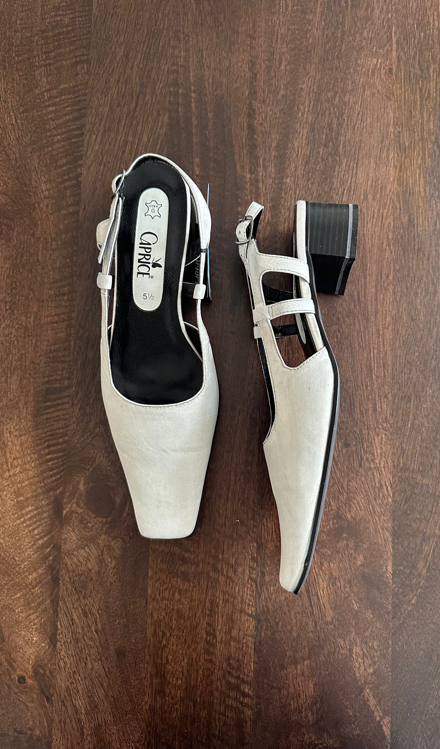 Vintage white low heels