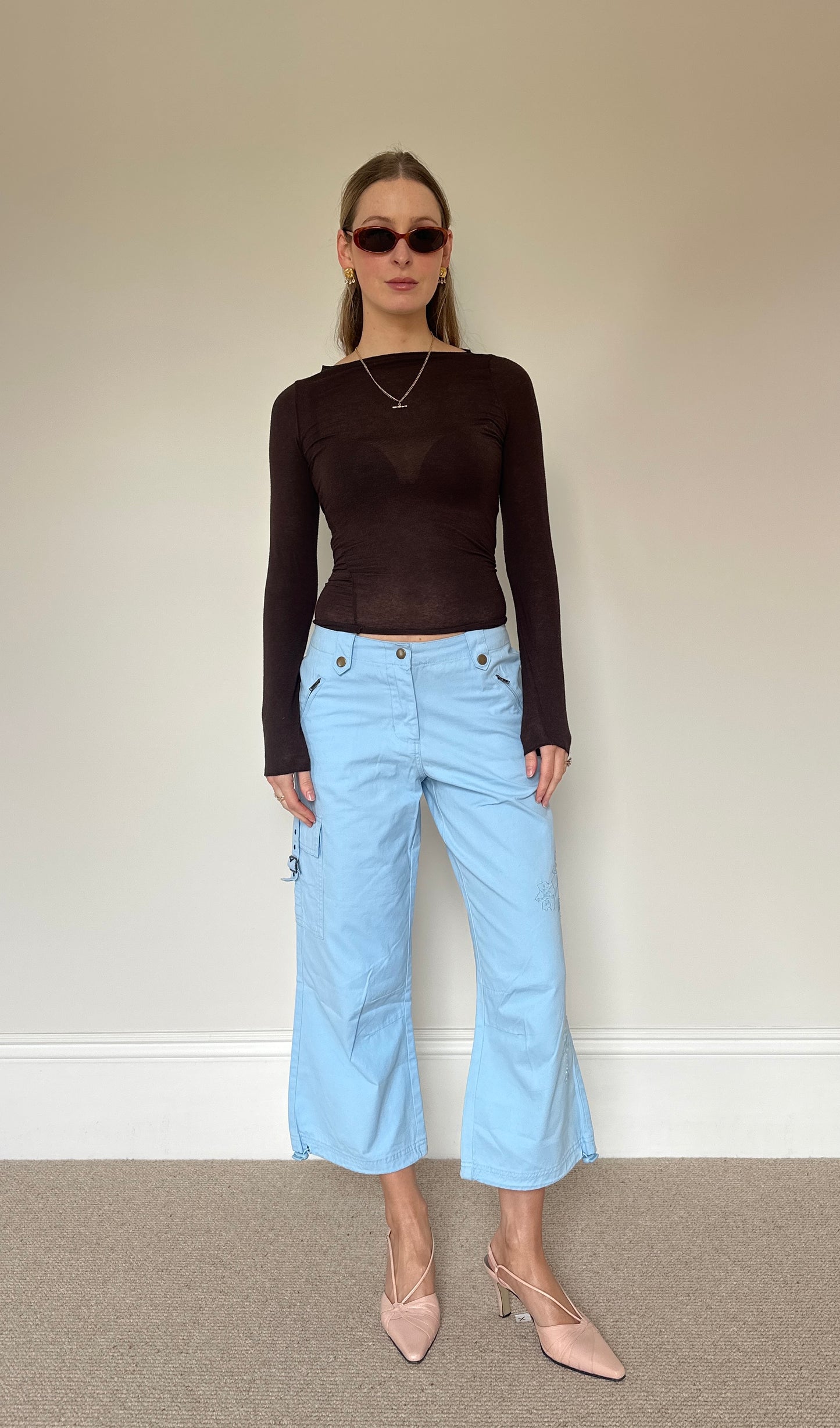 Vintage Blue cropped trousers