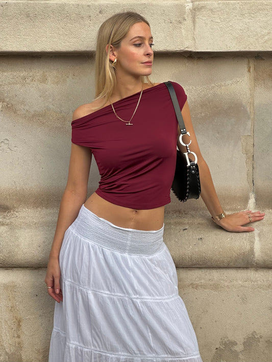 The Willow Top in Burgundy