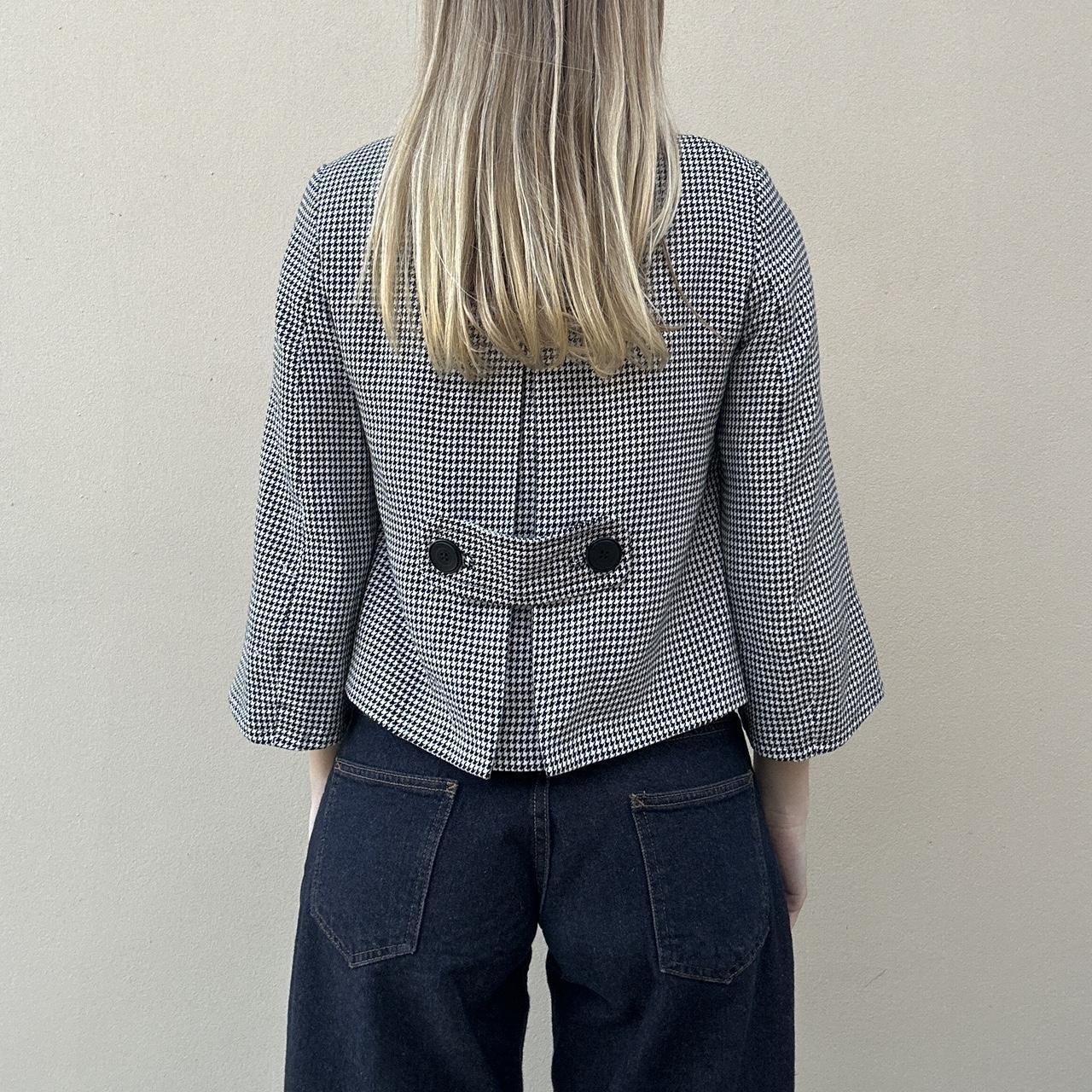 Vintage 00s houndstooth pea coat