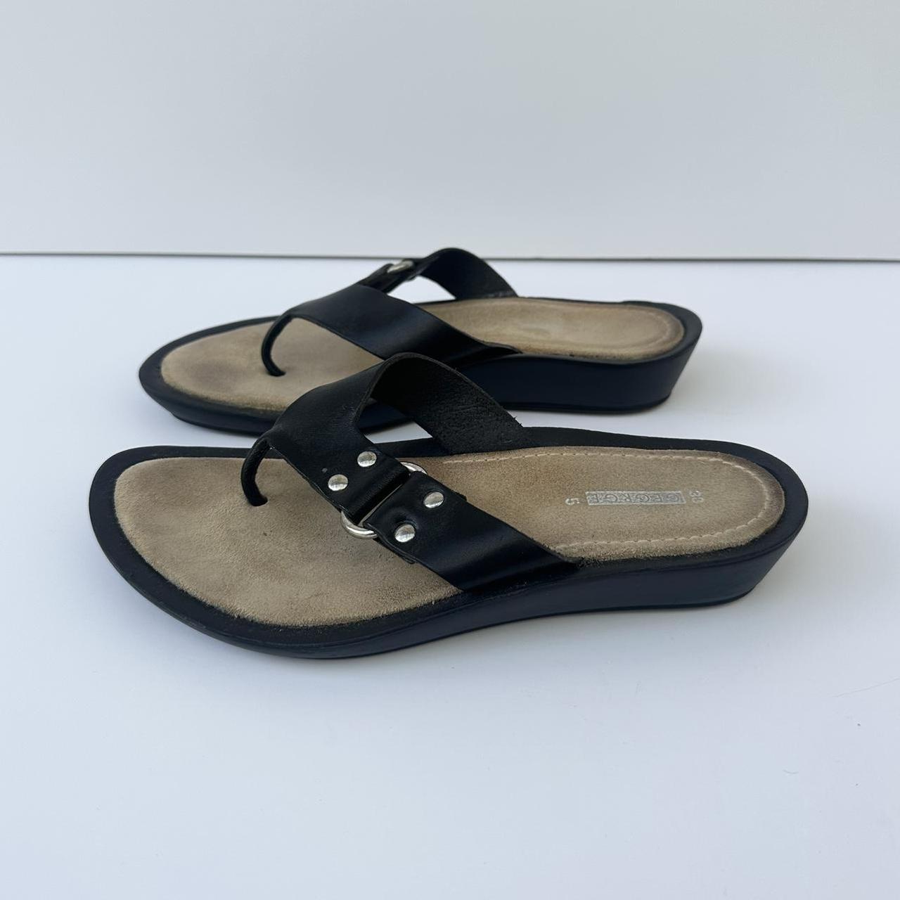 Vintage leather flip flops