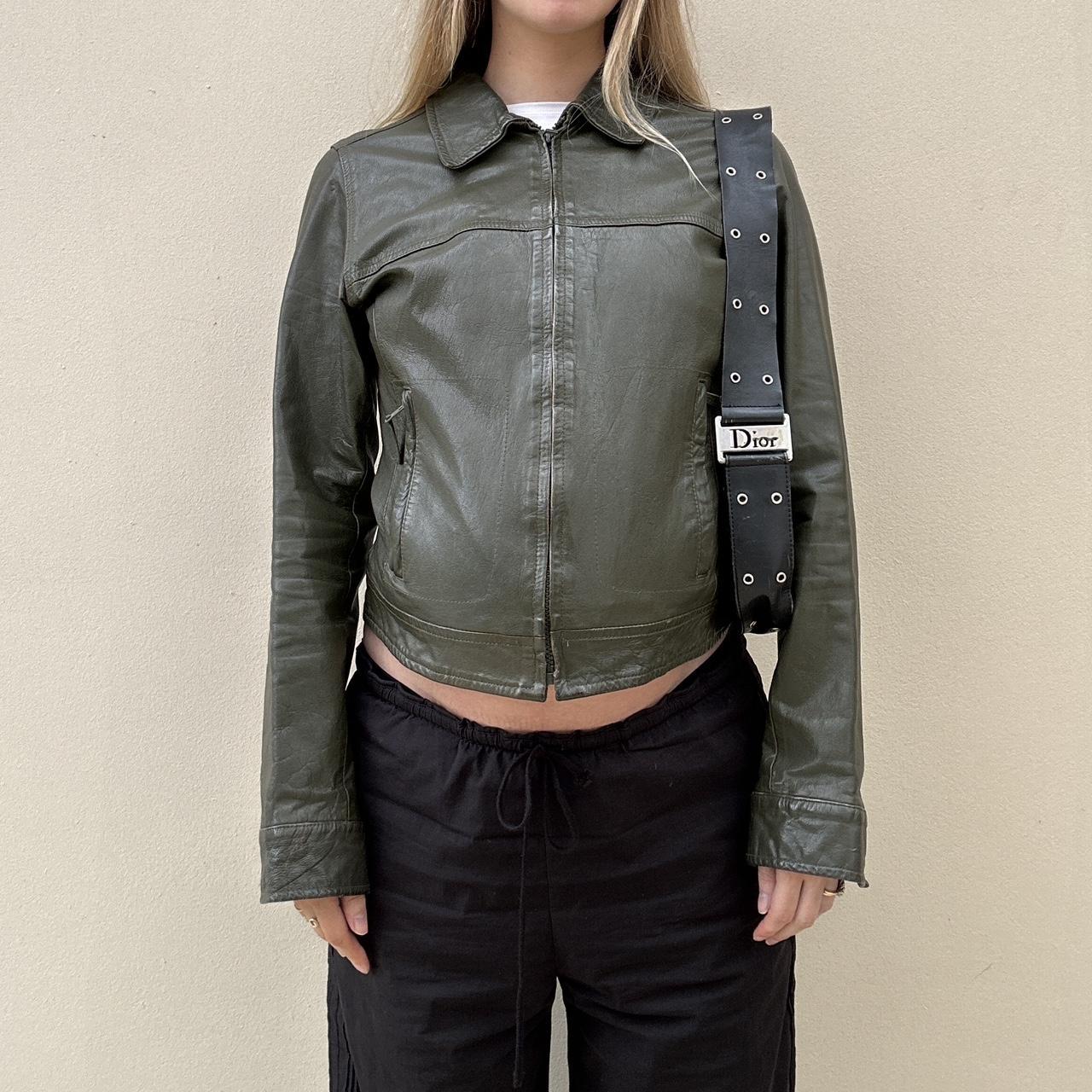 Vintage green leather jacket
