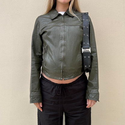 Vintage green leather jacket