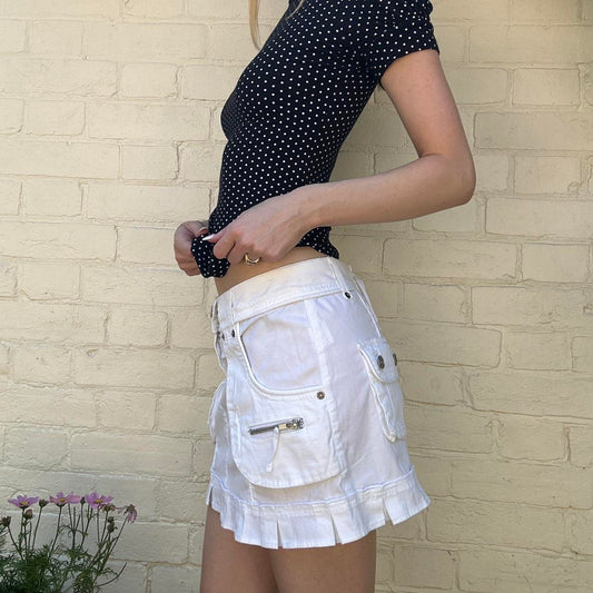 00s White cargo mini skirt