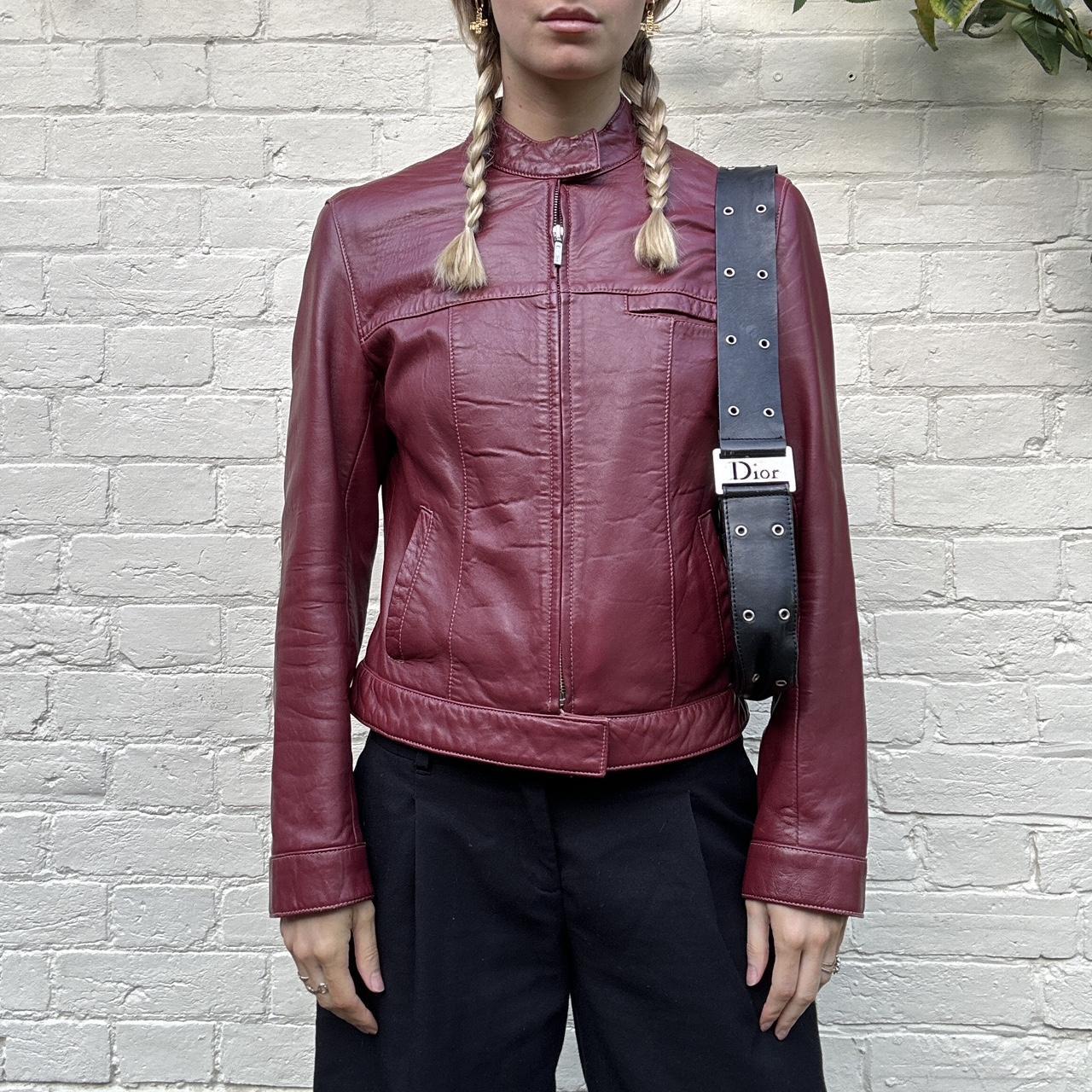 Vintage 00s burgundy leather jacket