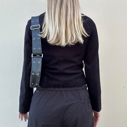 Vintage 00s faux suede biker jacket