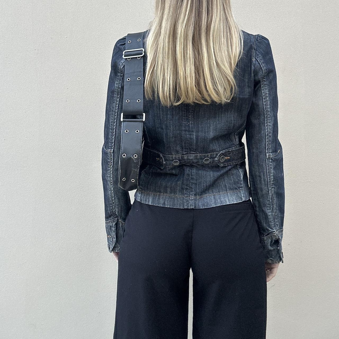 Vintage 00s denim asymmetrical jacket