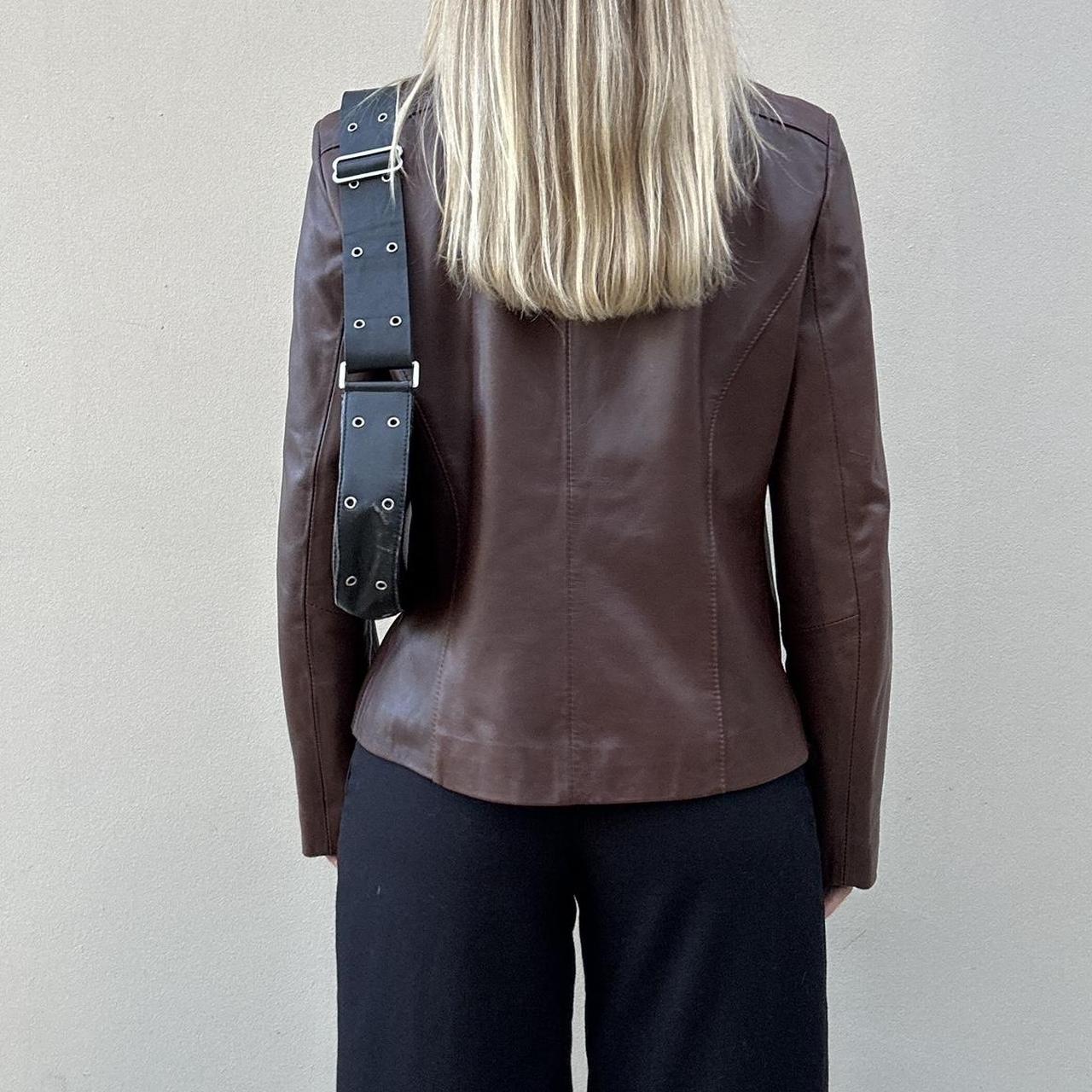 Vintage 00s brown leather jacket