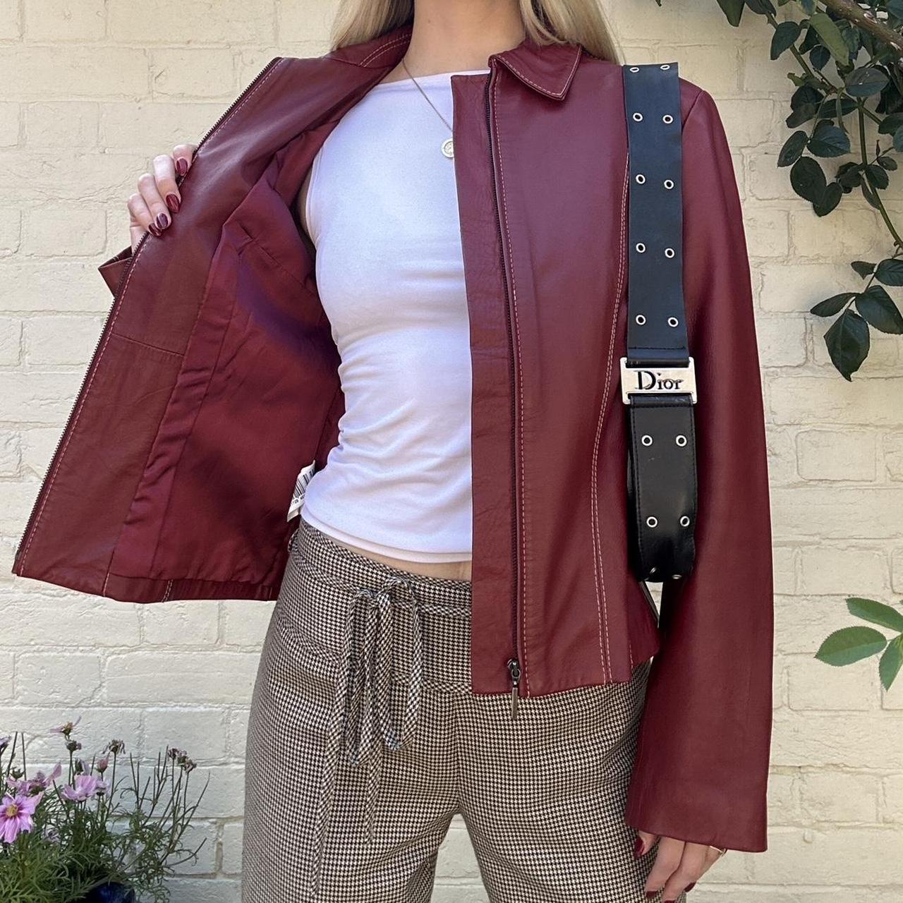 Vintage 00s burgundy leather jacket