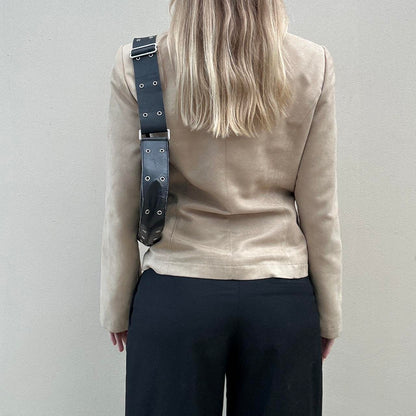 Vintage 00s faux suede biker jacket