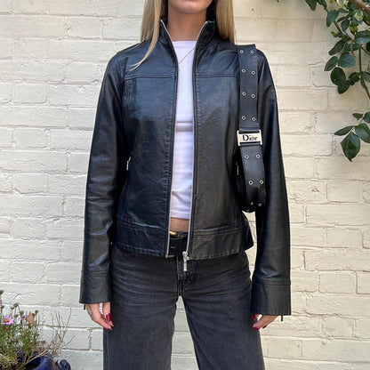 Vintage 00s black leather jacket