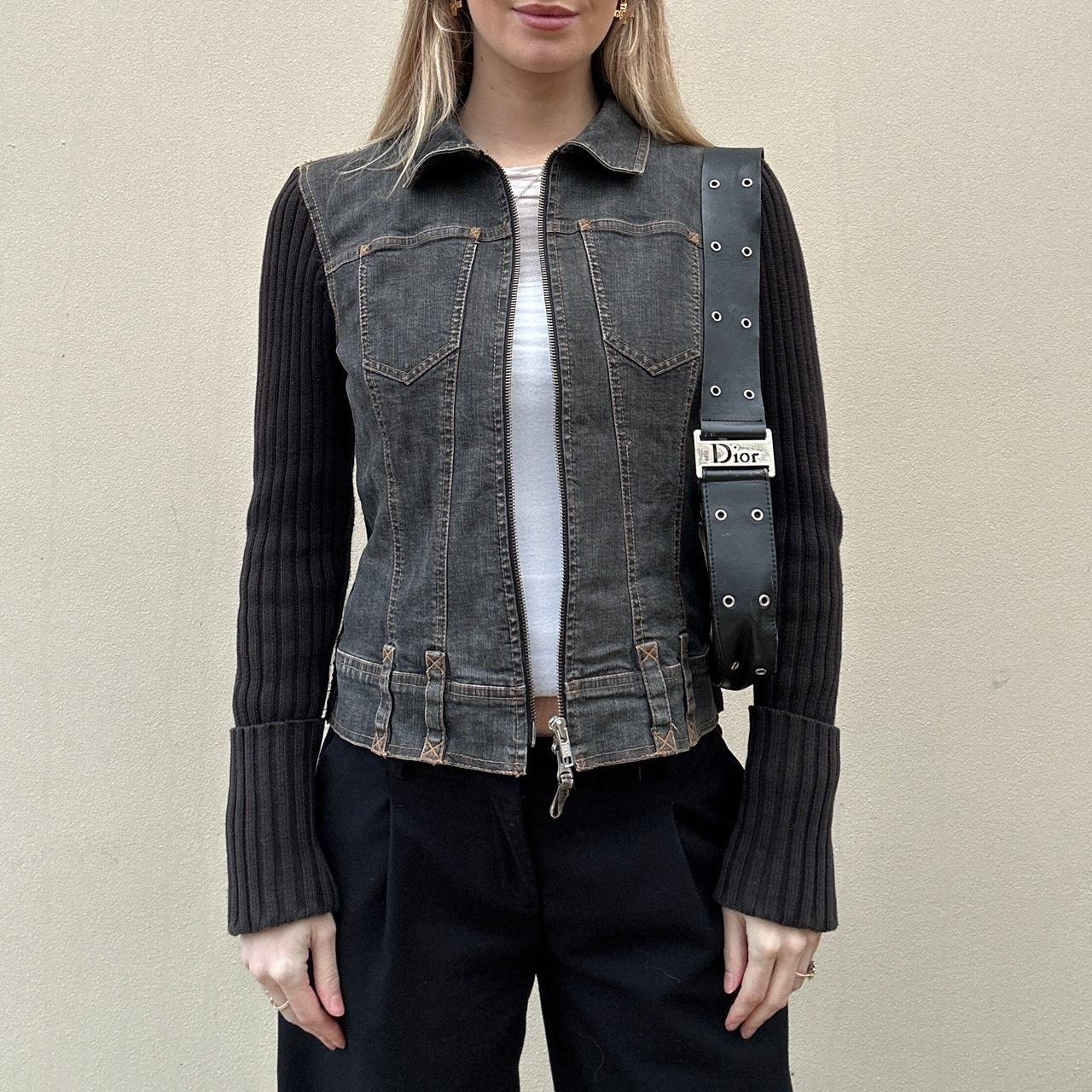 Vintage denim & knit jumper jacket