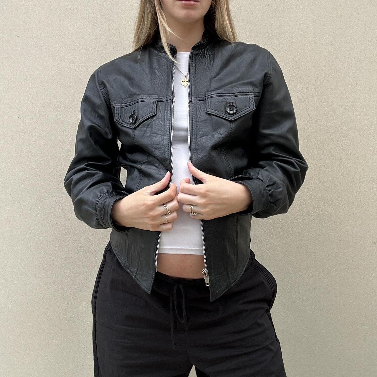 Vintage 00s black leather jacket