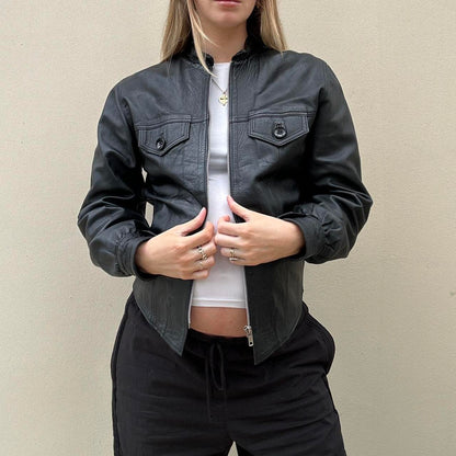 Vintage 00s black leather jacket