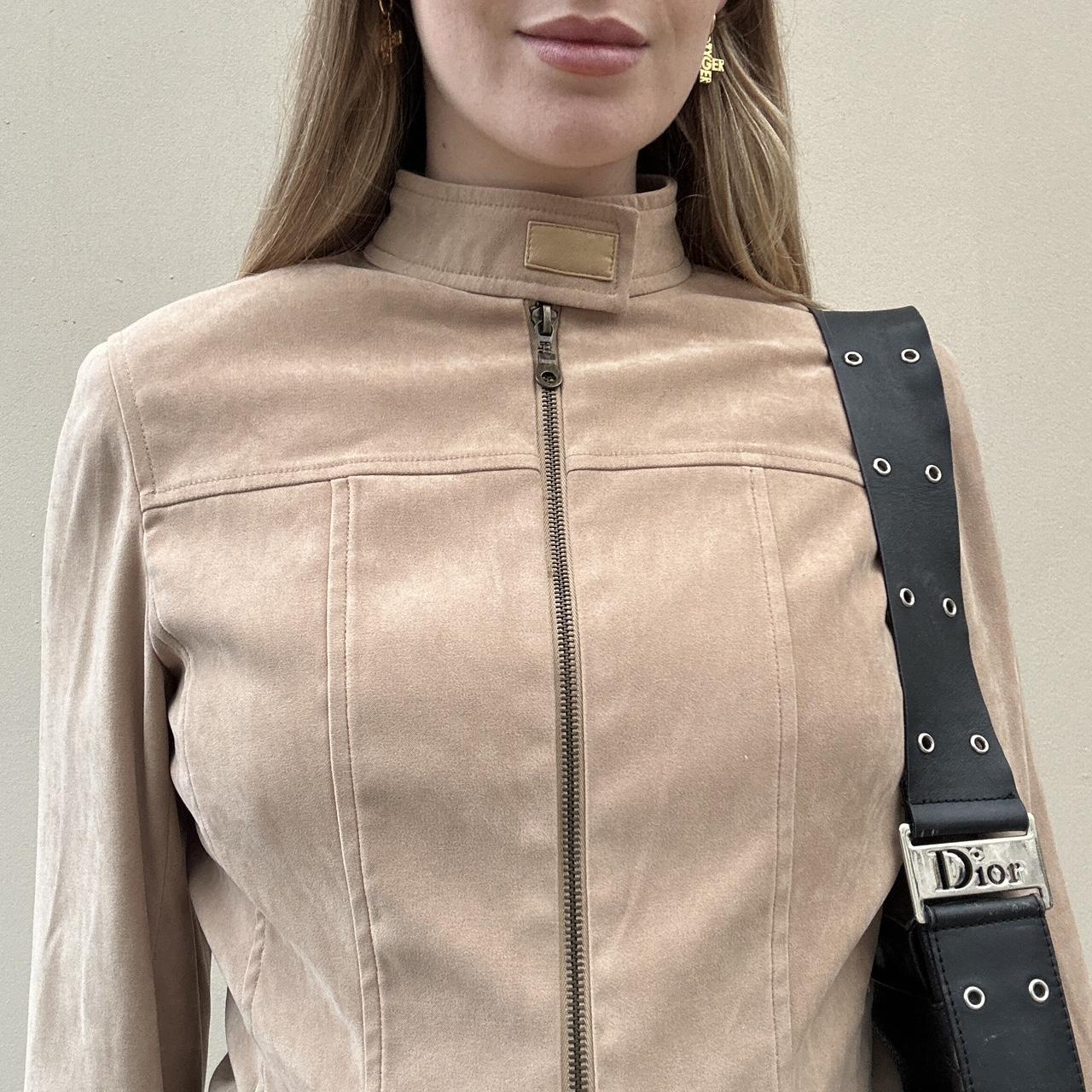 Vintage 00s faux suede biker jacket