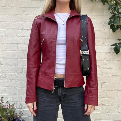 Vintage burgundy leather jacket