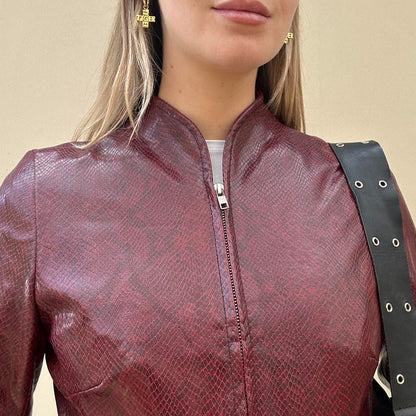 Vintage 00s burgundy snake jacket