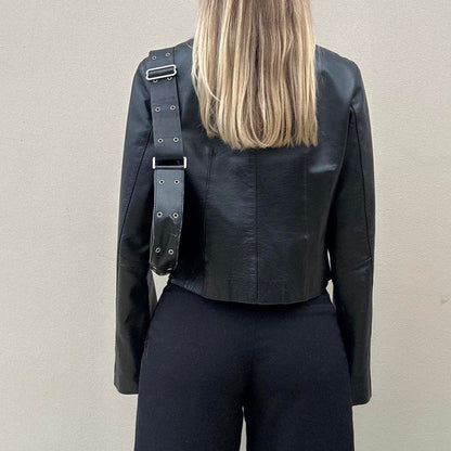 Vintage 00s collarless jacket