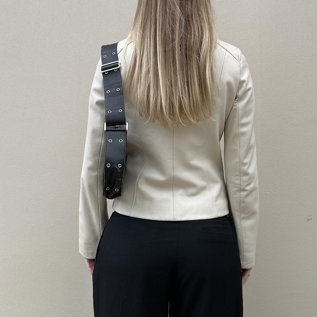 Vintage 00s cream leather jacket