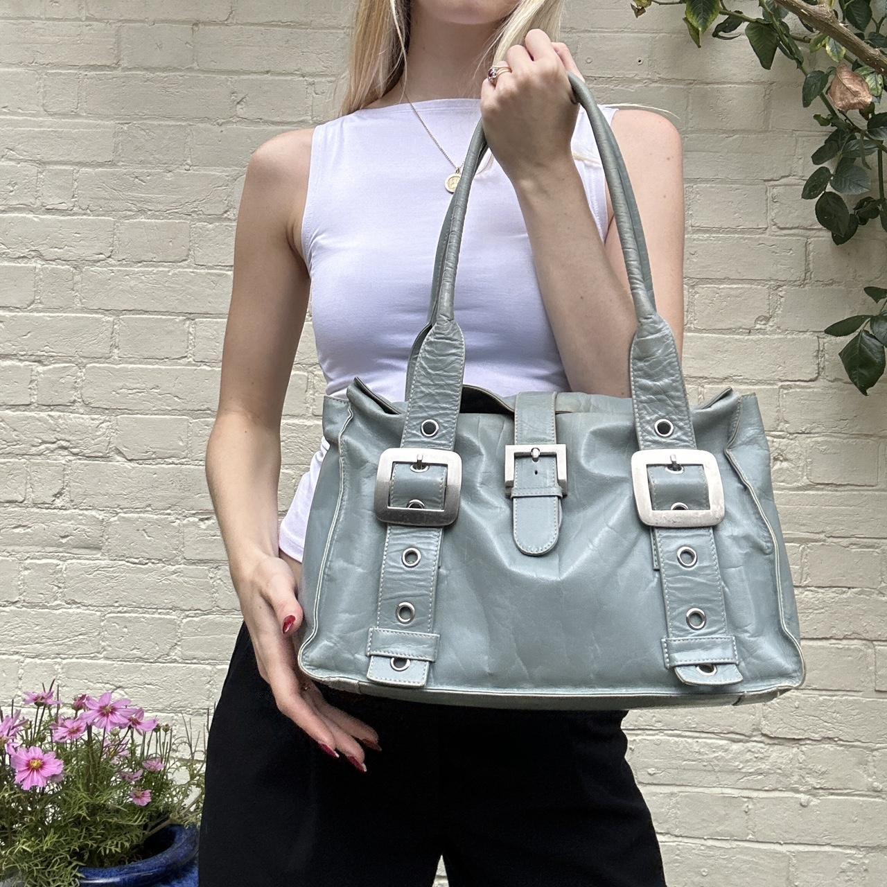 Vintage light blue shoulder bag