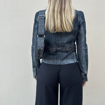 Vintage 00s denim asymmetrical jacket