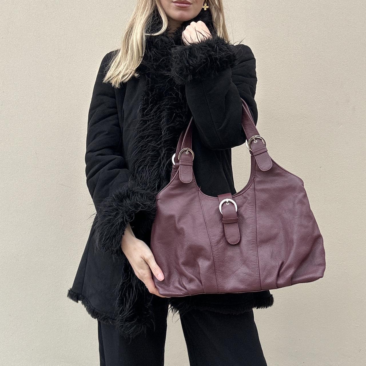 Vintage burgundy leather bag