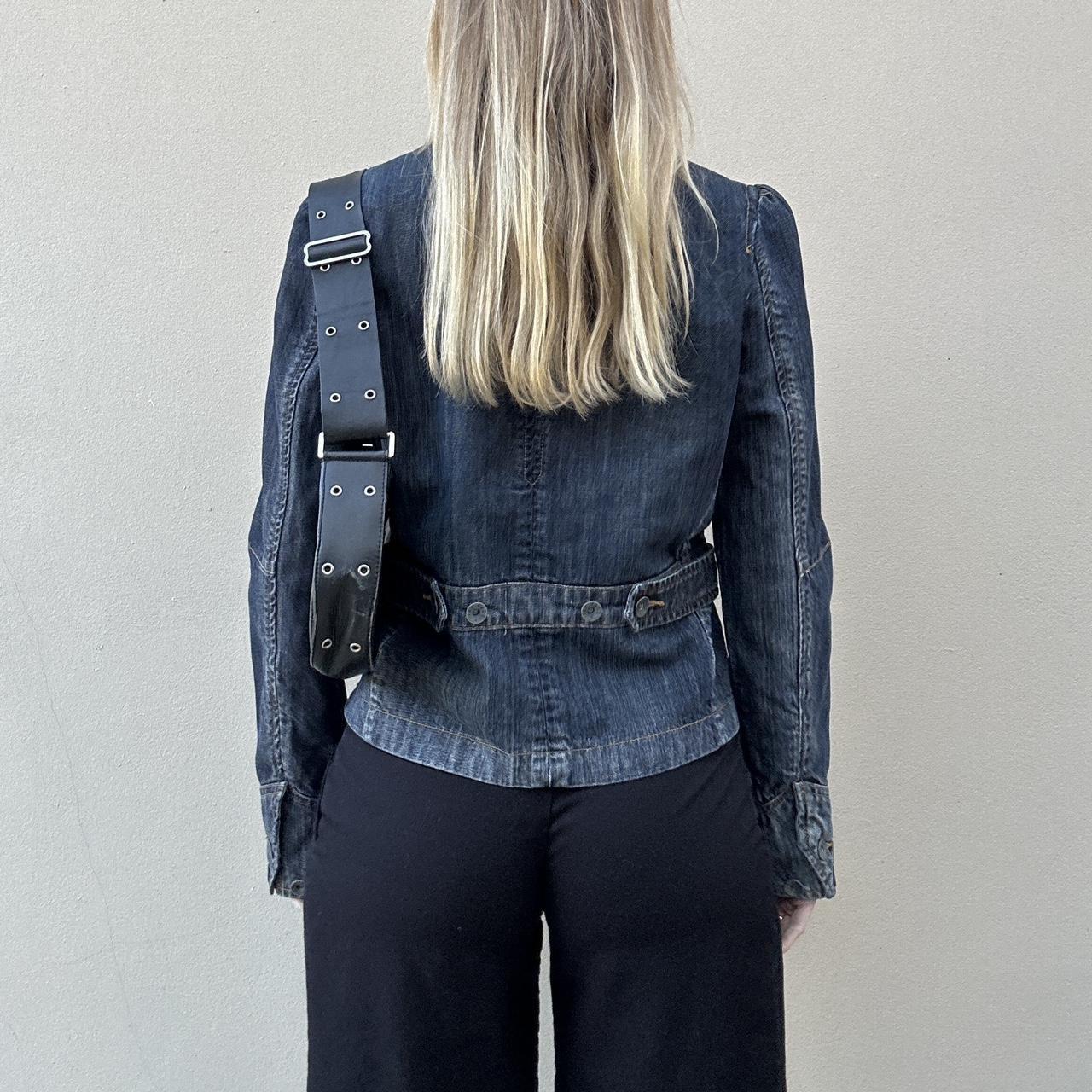 Vintage 00s denim asymmetrical jacket