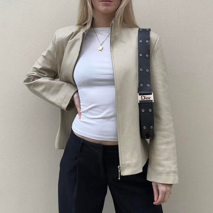 Vintage 00s ivory leather jacket