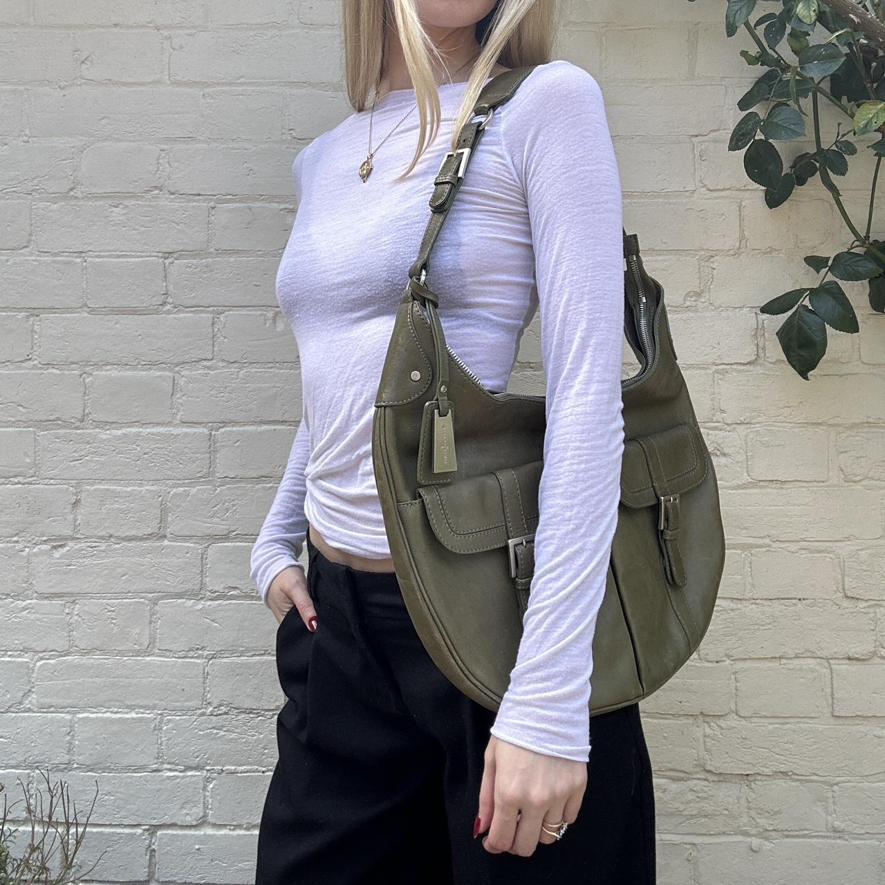 Vintage 00s olive green shoulder bag