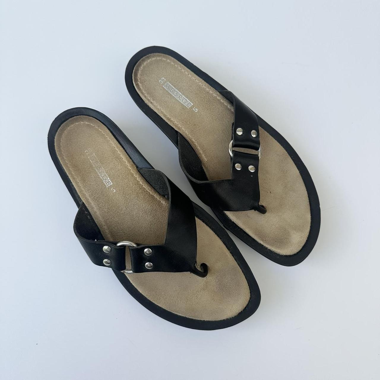 Vintage leather flip flops