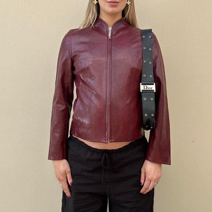 Vintage 00s burgundy snake jacket